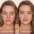 Before and after results of using Charlotte Tilbury Airbrush Flawless Foundation variant: 7 Cool