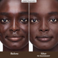 Before and after results of using Laura Mercier Tinted Moisturizer Blurred Matte Oil Free Broad Spectrum SPF 30 variant: 7N Mahogany