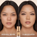 Before and after results of using Charlotte Tilbury Airbrush Flawless Foundation variant: 7 Neutral