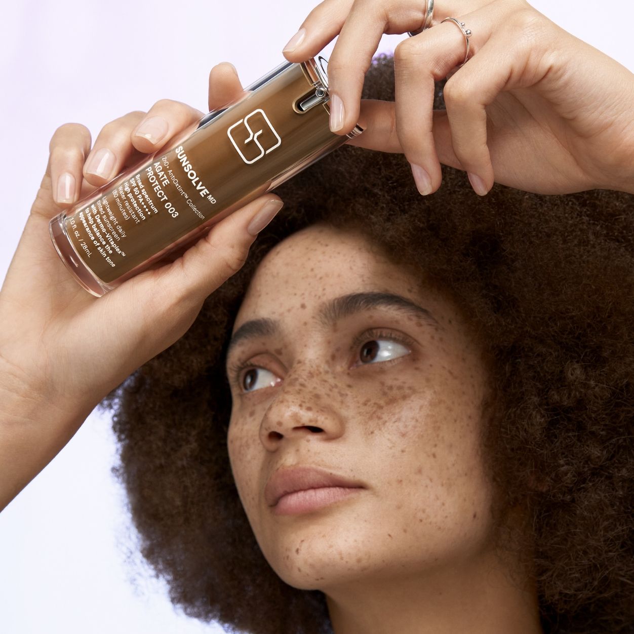 Model image of SunsolveMD ZnO+ AntiOxtint Agate Protect 003 SPF 50 variant: Agate Protect 003
