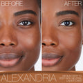Before and after results of using Nars Light Reflecting Foundation variant: Alexandria M5.5