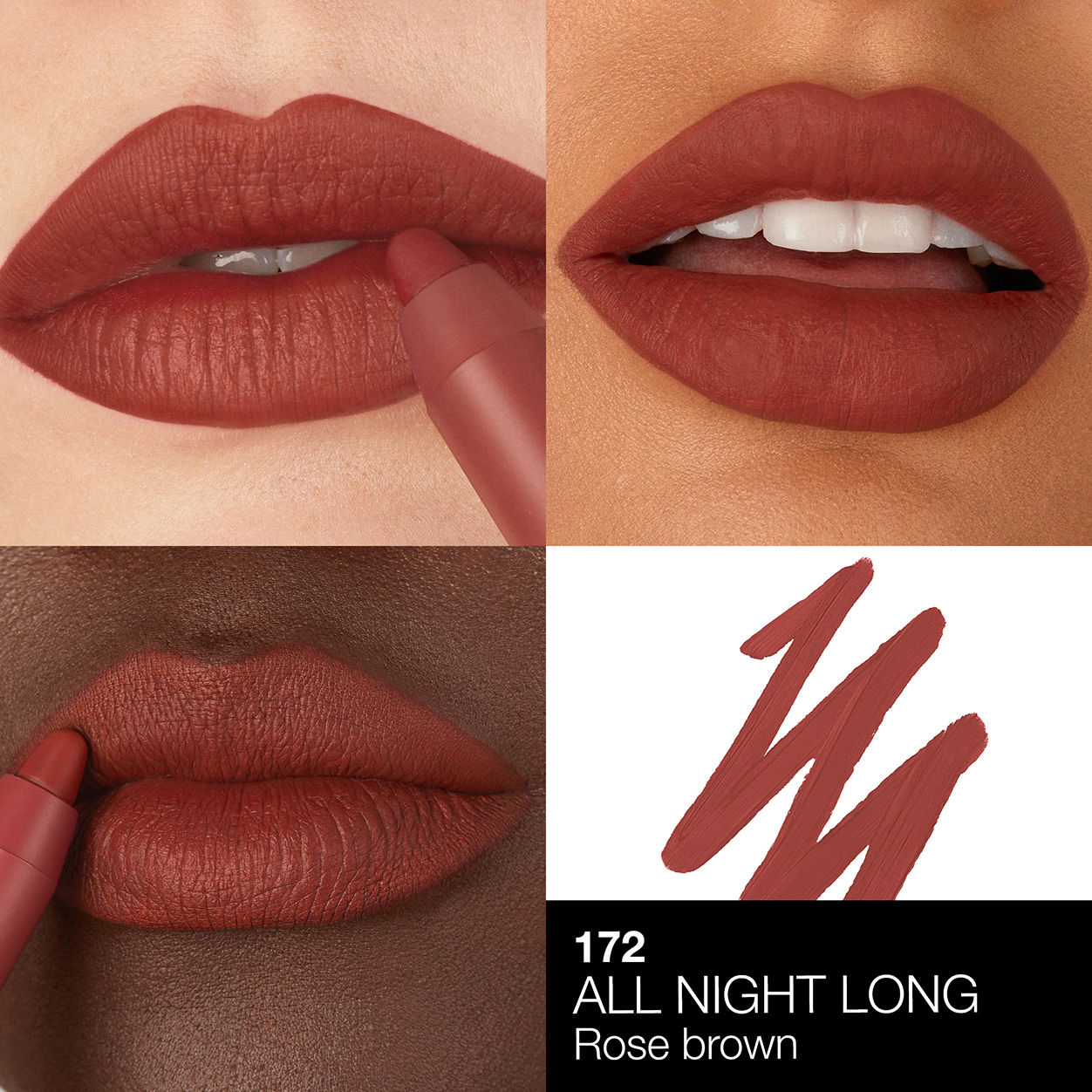 Model image of Nars Powermatte High-Intensity Long-Lasting Lip Pencil variant: All Night Long