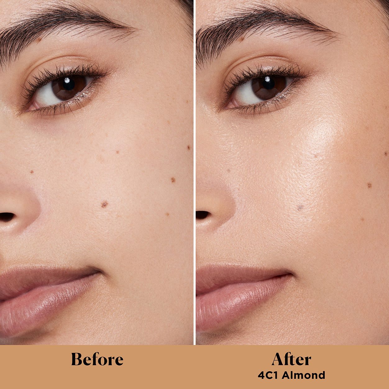Before and after results of using Laura Mercier Tinted Moisturizer Light Revealer Natural Skin Illuminator Broad Spectrum SPF 25 variant: Almond