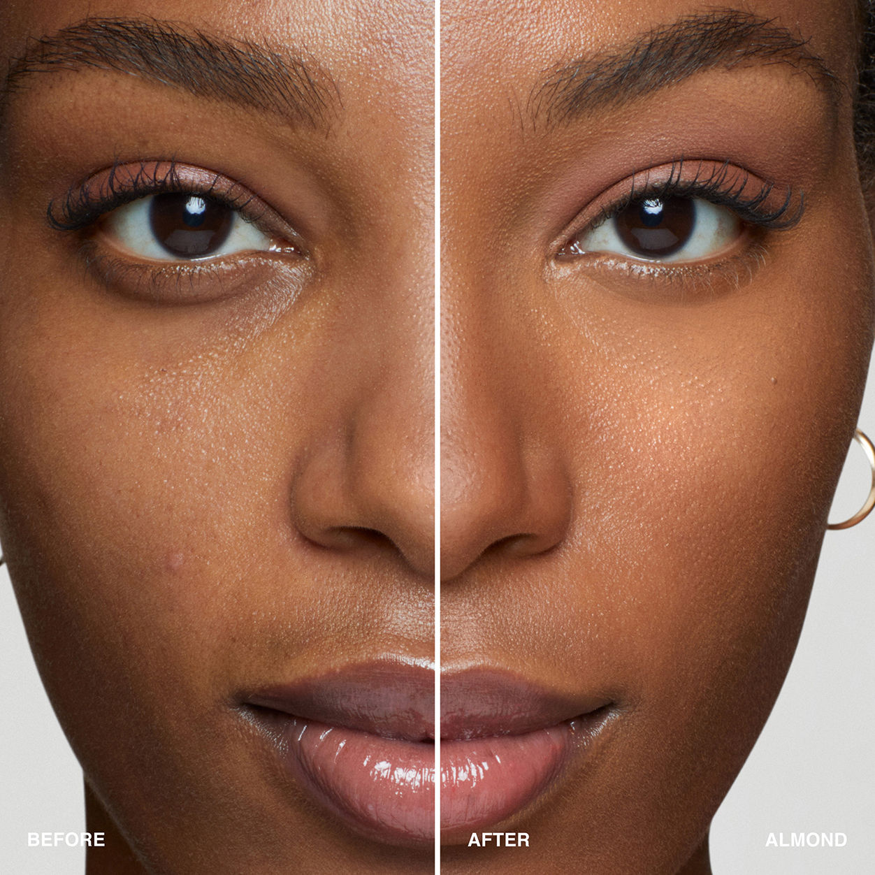 Before and after results of using Bobbi Brown Intensive Serum Foundation SPF 40/30 variant: Almond