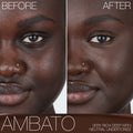 Before and after results of using Nars Light Reflecting Foundation variant: Ambato D8
