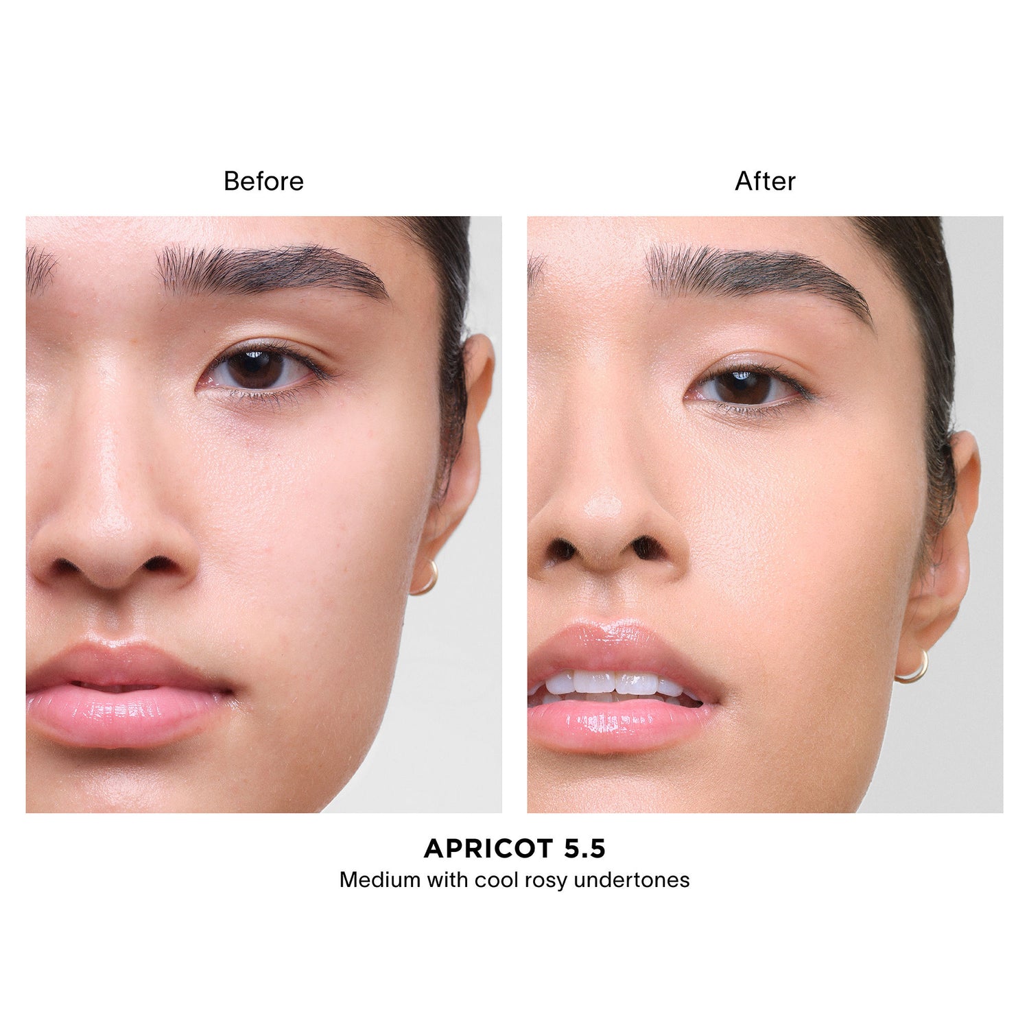 Before and after results of using Hourglass Vanish Airbrush Concealer variant: Apricot 5.5