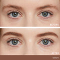 Before and after results of using Jane Iredale PureBrow Brow Powder variant: Auburn