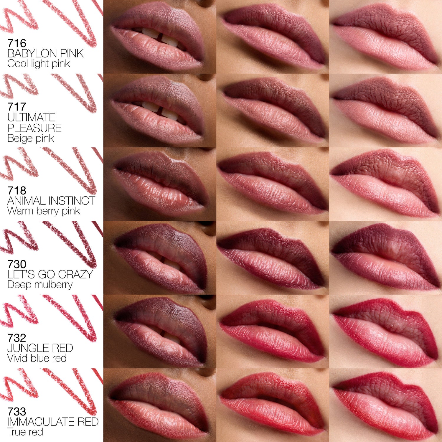 A shade comparison of   variant: Babylon Pink