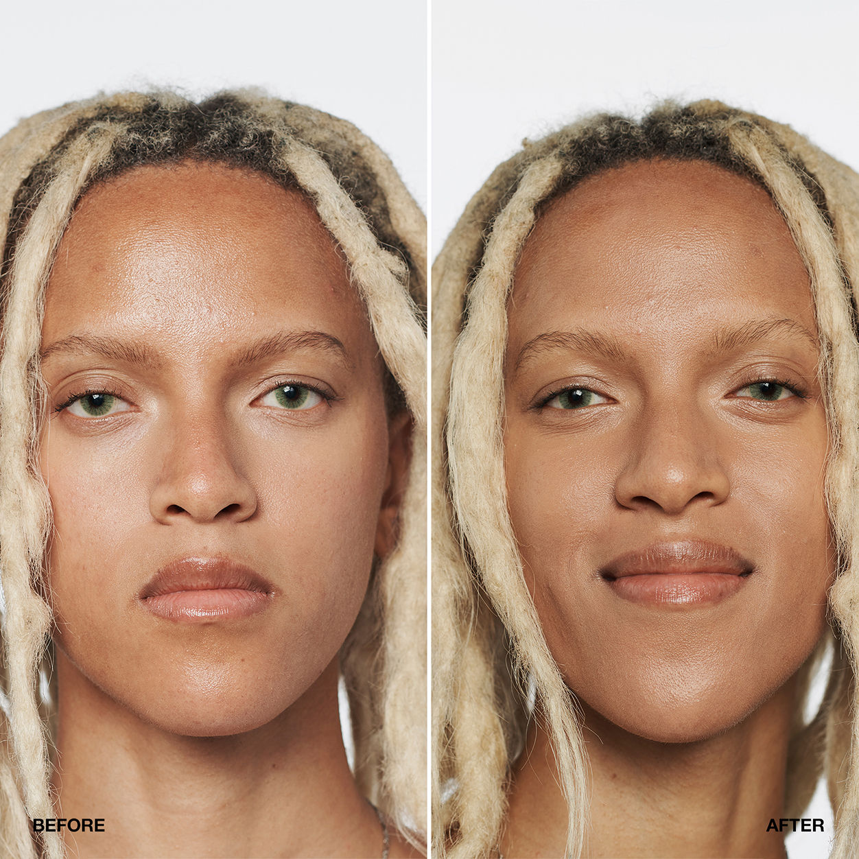 Before and after results of using Clinique Even Better Makeup Broad Spectrum SPF 15 variant: BEIGE