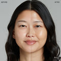 Before and after results of using Ogee Sculpted Complexion Stick variant: Banyan 2.75W