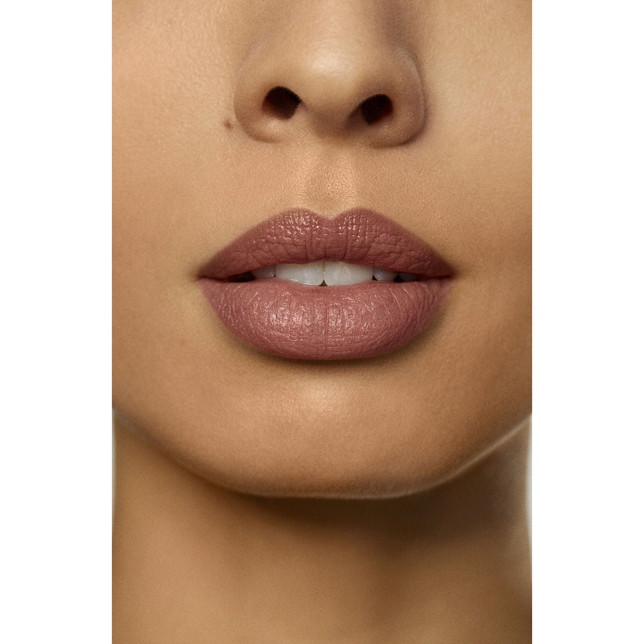 Model image of Laura Mercier Rouge Essentiel Silky Crème Lipstick variant: Beige Intime