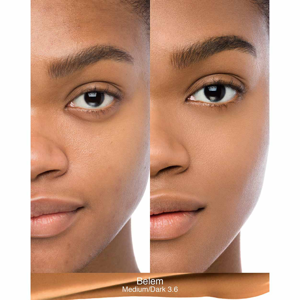 Before and after results of using Nars Natural Radiant Longwear Foundation variant: Belem MD3.6