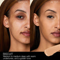 Before and after results of using Nars Radiant Creamy Concealer variant: Biscuit MD1
