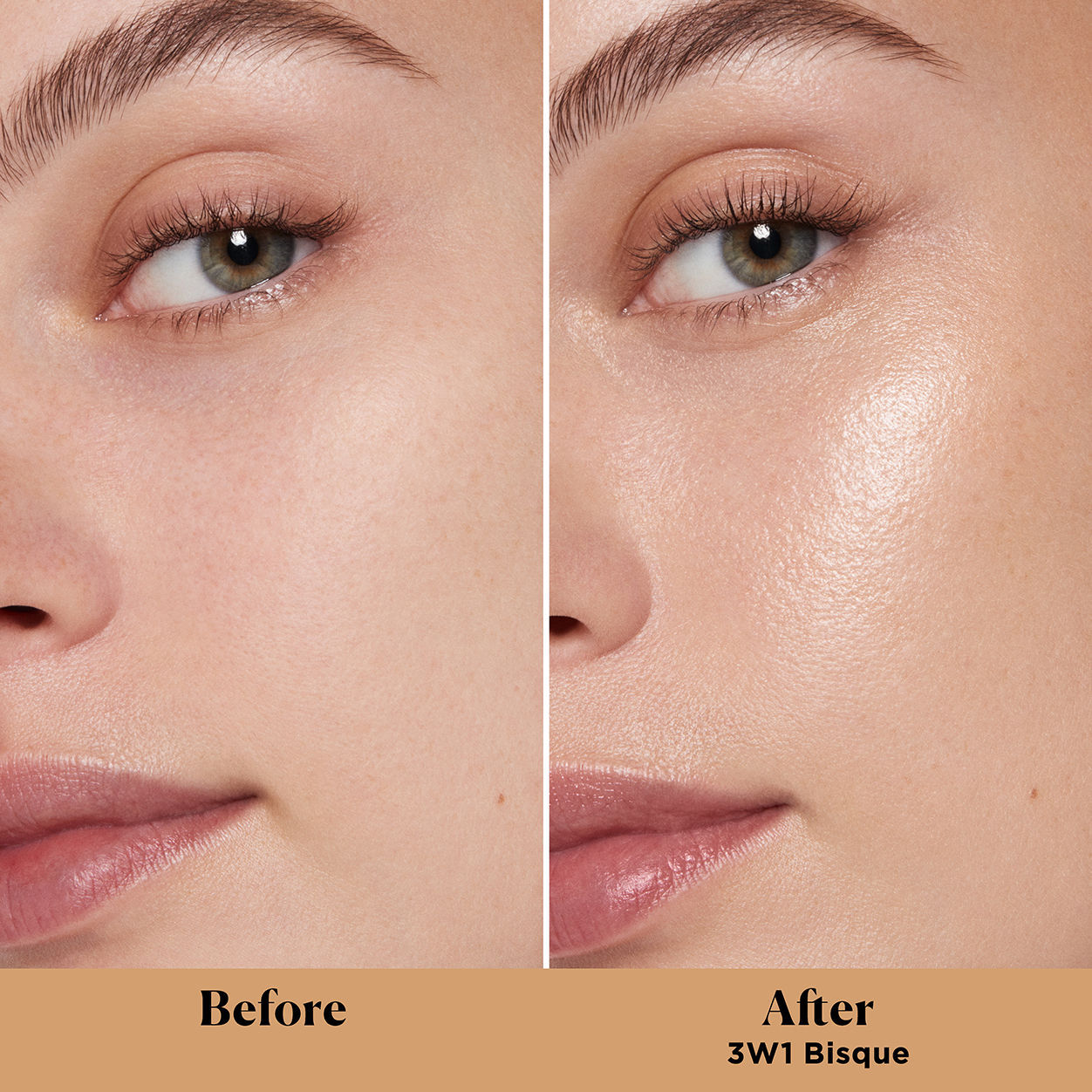 Before and after results of using Laura Mercier Tinted Moisturizer Light Revealer Natural Skin Illuminator Broad Spectrum SPF 25 variant: Bisque
