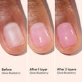 Before and after results of using Manucurist Active Glow Blueberry variant: Blueberry