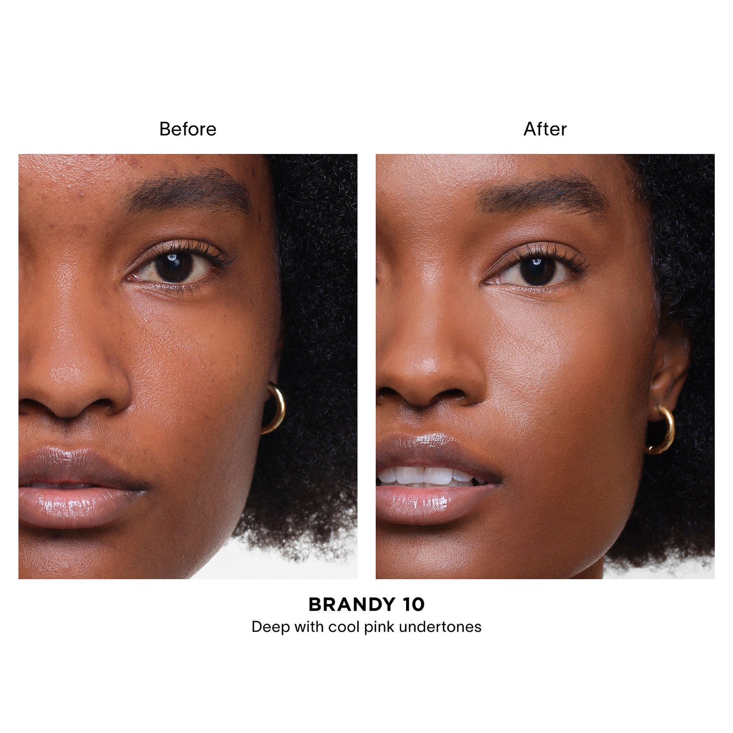 Before and after results of using Hourglass Vanish Airbrush Concealer variant: Brandy 10