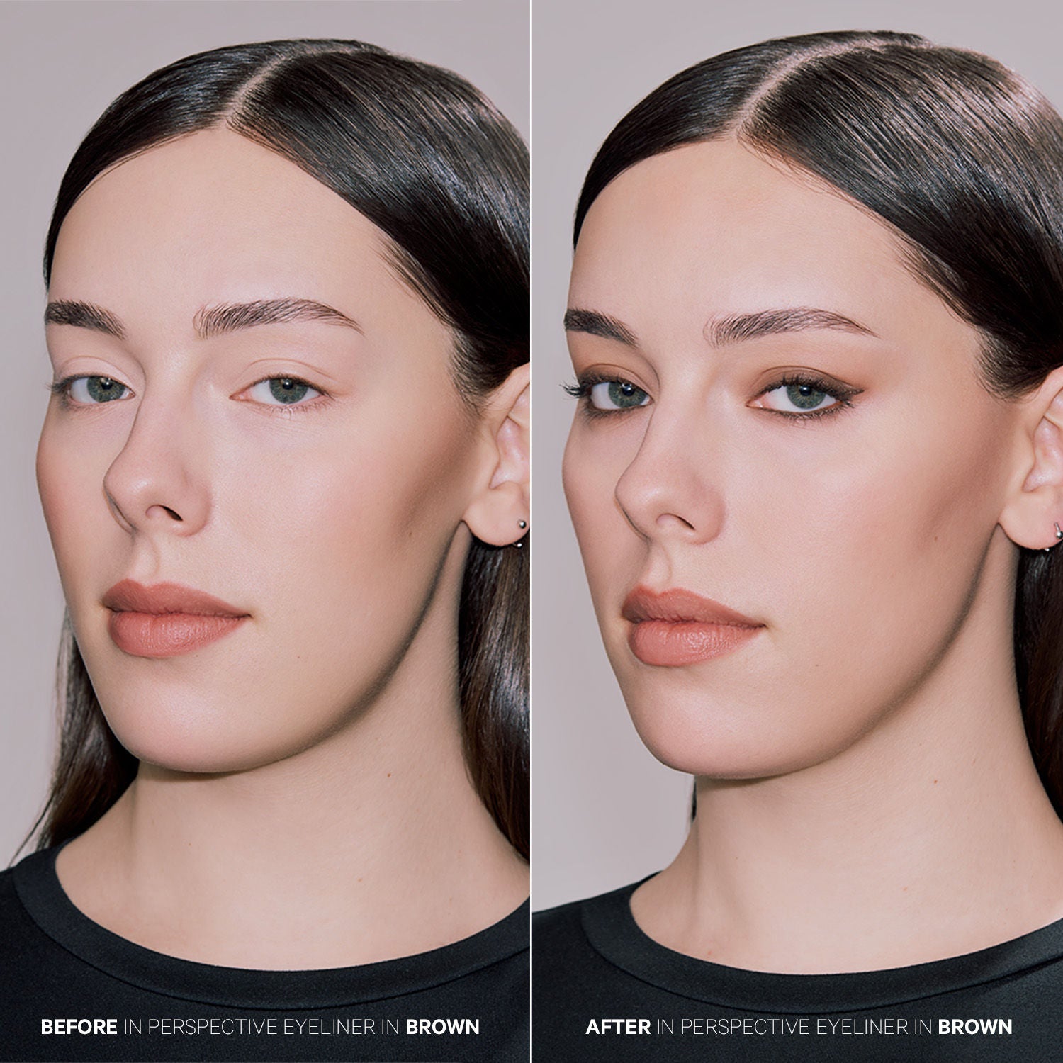 Before and after results of using Kevyn Aucoin In Perspective Eyeliner Pencil variant: Brown