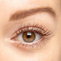 Before and after results of using Lune+Aster Eclipse Volumizing and Curling Mascara variant: Brown