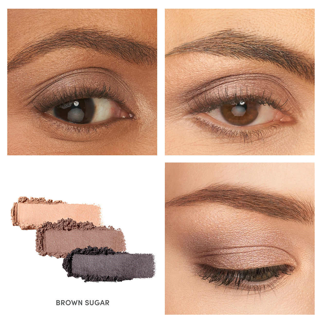 Model image of Jane Iredale PurePressed Eye Shadow Triple variant: Brown Sugar