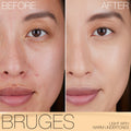 Before and after results of using Nars Light Reflecting Foundation variant: Bruges L3.75