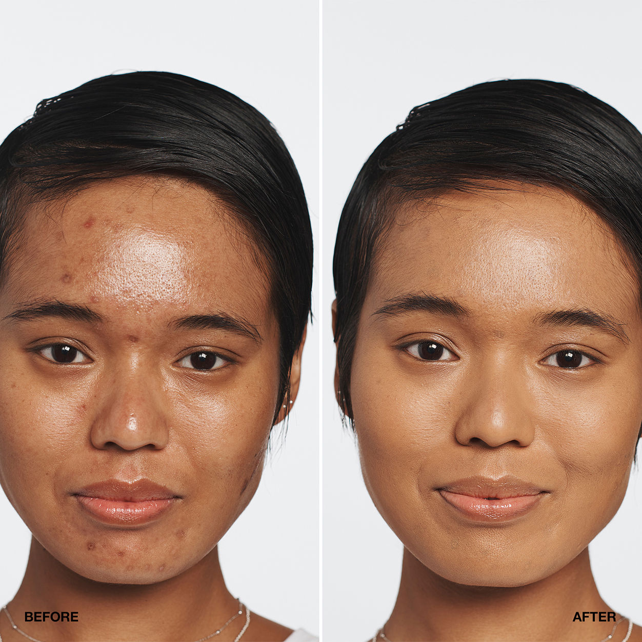Before and after results of using Clinique Even Better Makeup Broad Spectrum SPF 15 variant: CREAM CARAMEL