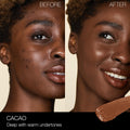 Before and after results of using Nars Radiant Creamy Concealer variant: Cacao D2