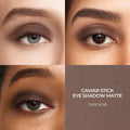 A shade comparison of Laura Mercier Caviar Stick Matte Eye Shadow variant: Café Noir