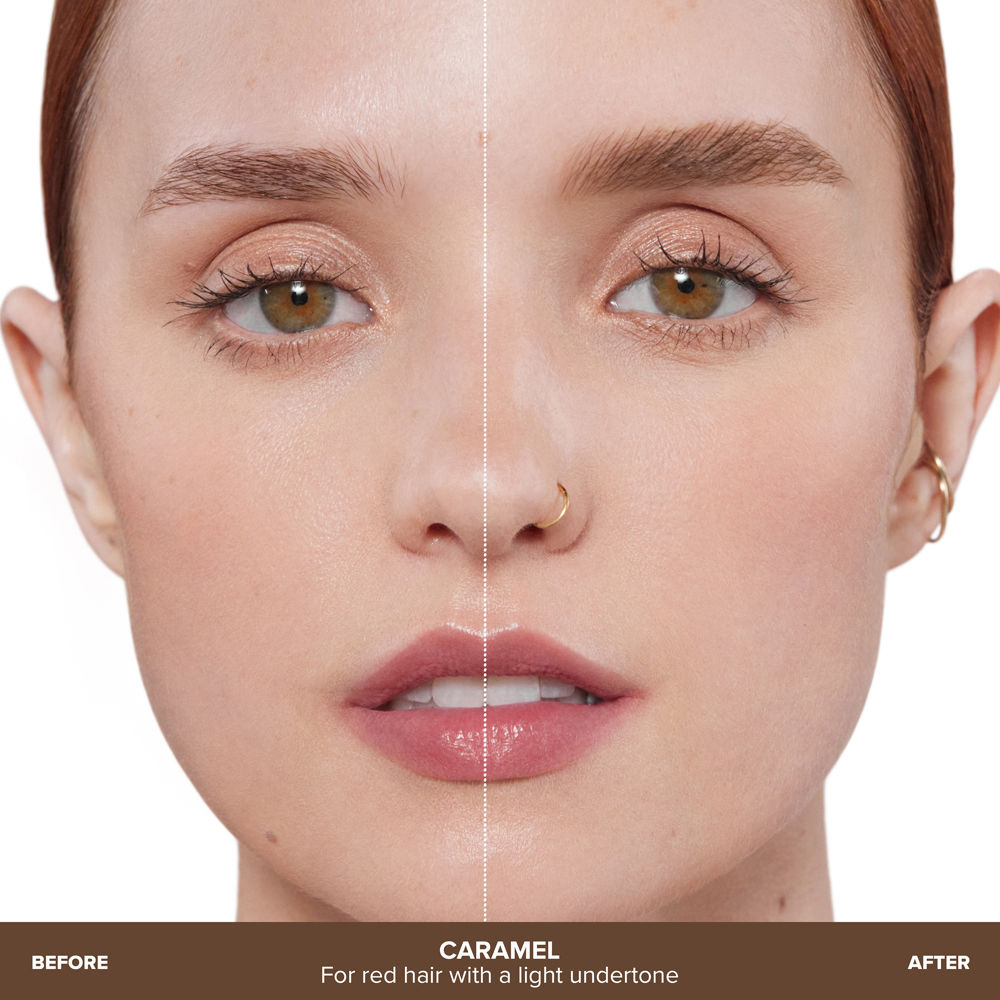 Before and after results of using Anastasia Beverly Hills Caramel variant: Caramel