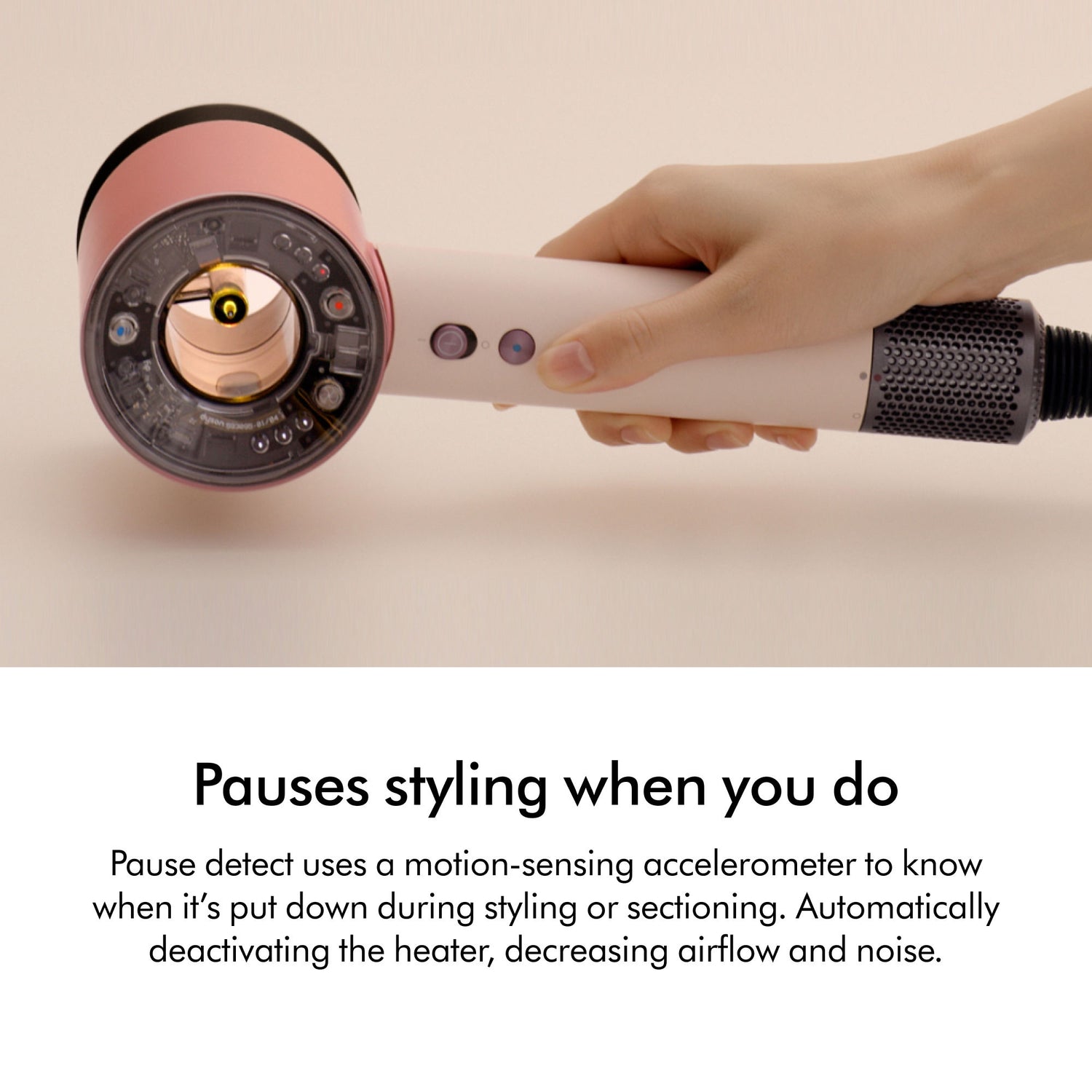 Lifestyle image of Dyson Supersonic Nural Hair Dryer variant: Ceramic Pink