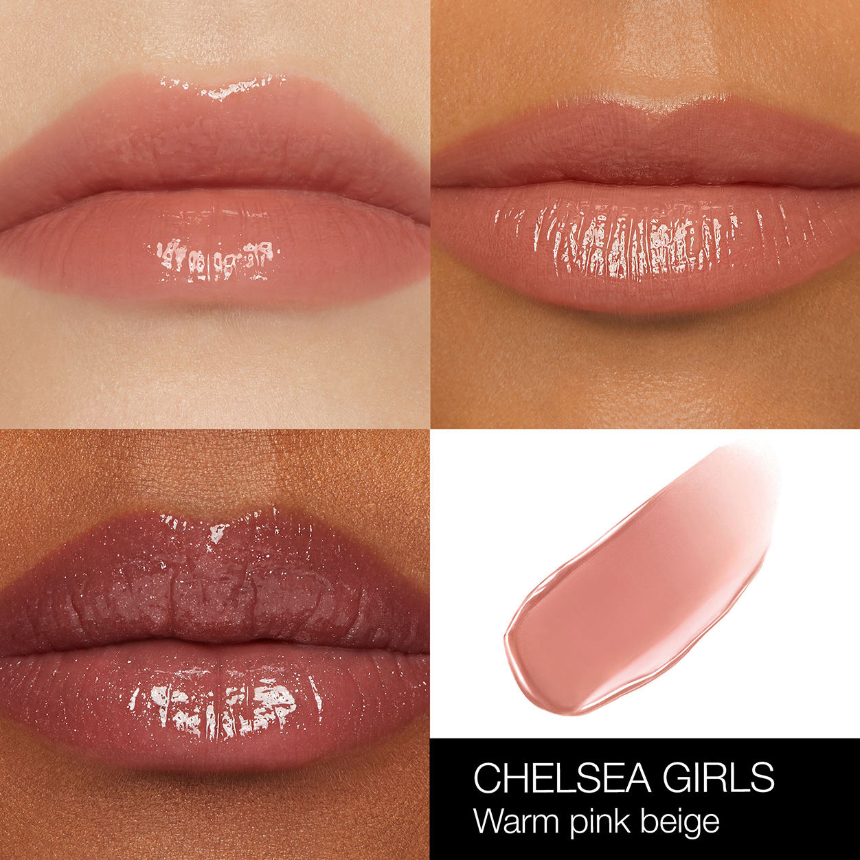 Model image of Nars Afterglow Lip Shine variant: Chelsea Girls