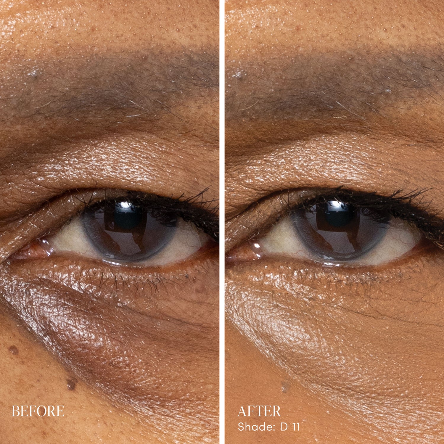 Before and after results of using   variant: D11 - Dark With Gold Undertones