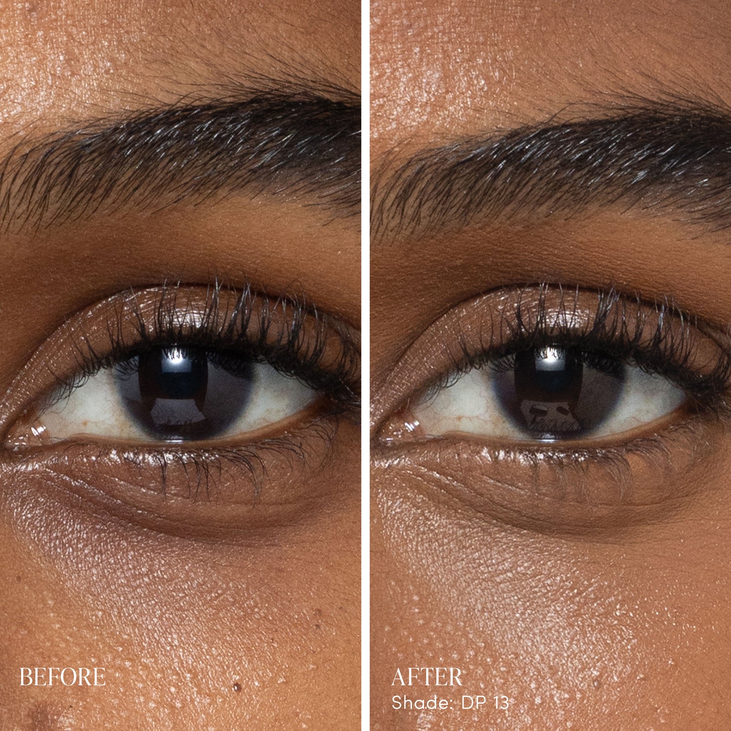 Before and after results of using   variant: DP13 - Deep With Gold Undertones