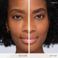 Before and after results of using Jane Iredale HydroPure Tinted Serum variant: Dark 6
