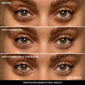 Before and after results of using Bobbi Brown Dark Bisque variant: Dark Bisque