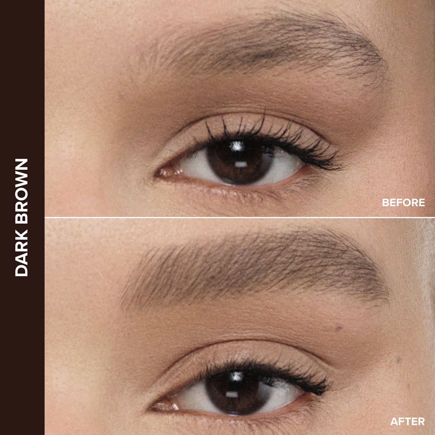 Before and after results of using   variant: Dark Brown