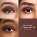 A shade comparison of Laura Mercier Caviar Stick Matte Eye Shadow variant: Dark Cacao
