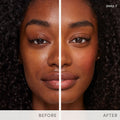 Before and after results of using Jane Iredale HydroPure Tinted Serum variant: Deep 7