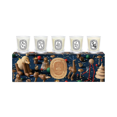 Holiday Edition Pre-composed Set of 5 Miniature Candles (Limited Edition)