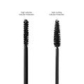 The Trish McEvoy Tubular Lash Duo, shown as two side-by-side tubular mascara wands: one with a dense, spiraled brush to volumize lashes, and one with a tapered, conical brush to curl lashes.