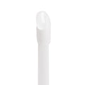Close-up of a Trish McEvoy The Bluemercury Exclusive Plump, Protect & Perfect Nude Lip Wardrobe (Limited Edition) lip gloss applicator wand tipped with a clear, viscous product for lip perfection.