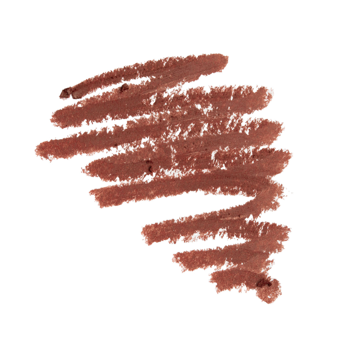 A swatch of brown lip pencil from The Bluemercury Exclusive Plump, Protect & Perfect Nude Lip Wardrobe (Limited Edition) showing several overlapping diagonal strokes for lip perfection.