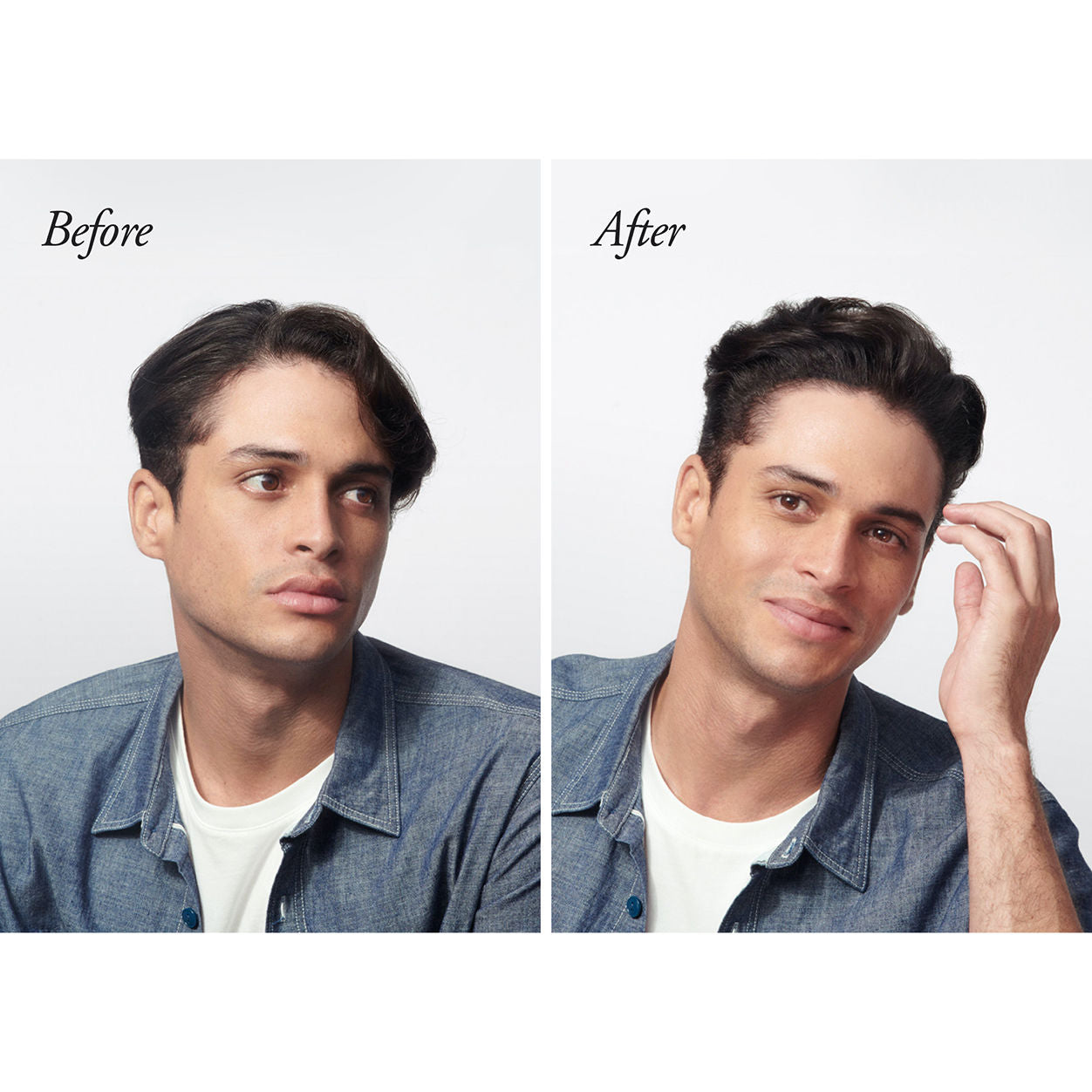 Before and after results of using Oribe Rough Luxury Soft Molding Paste variant: Default Title