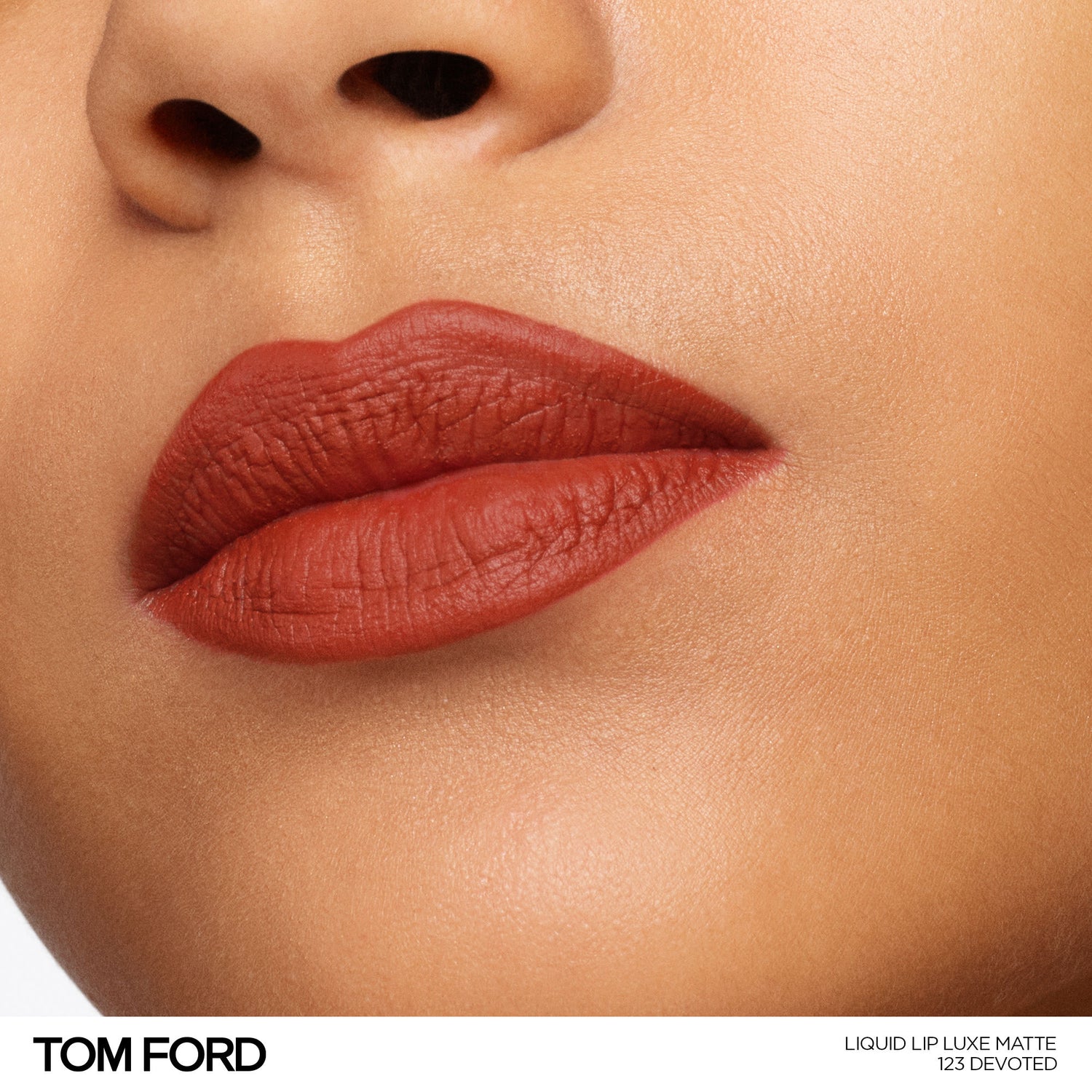 Model image of Tom Ford Liquid Lip Luxe Matte variant: Devoted
