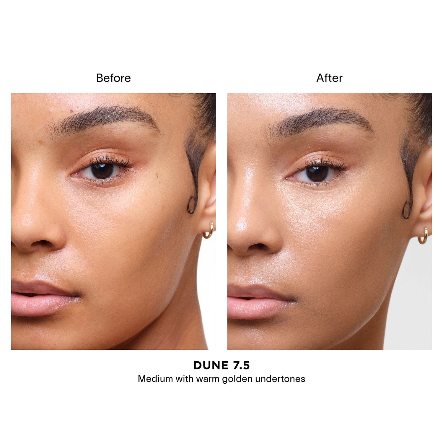 Before and after results of using Hourglass Vanish Airbrush Concealer variant: Dune 7.5