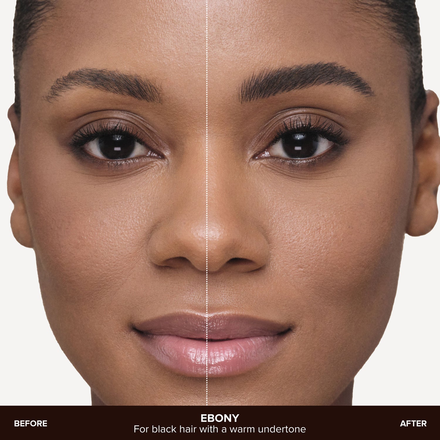 Before and after results of using Anastasia Beverly Hills MicroStroke Brow Pen variant: Ebony