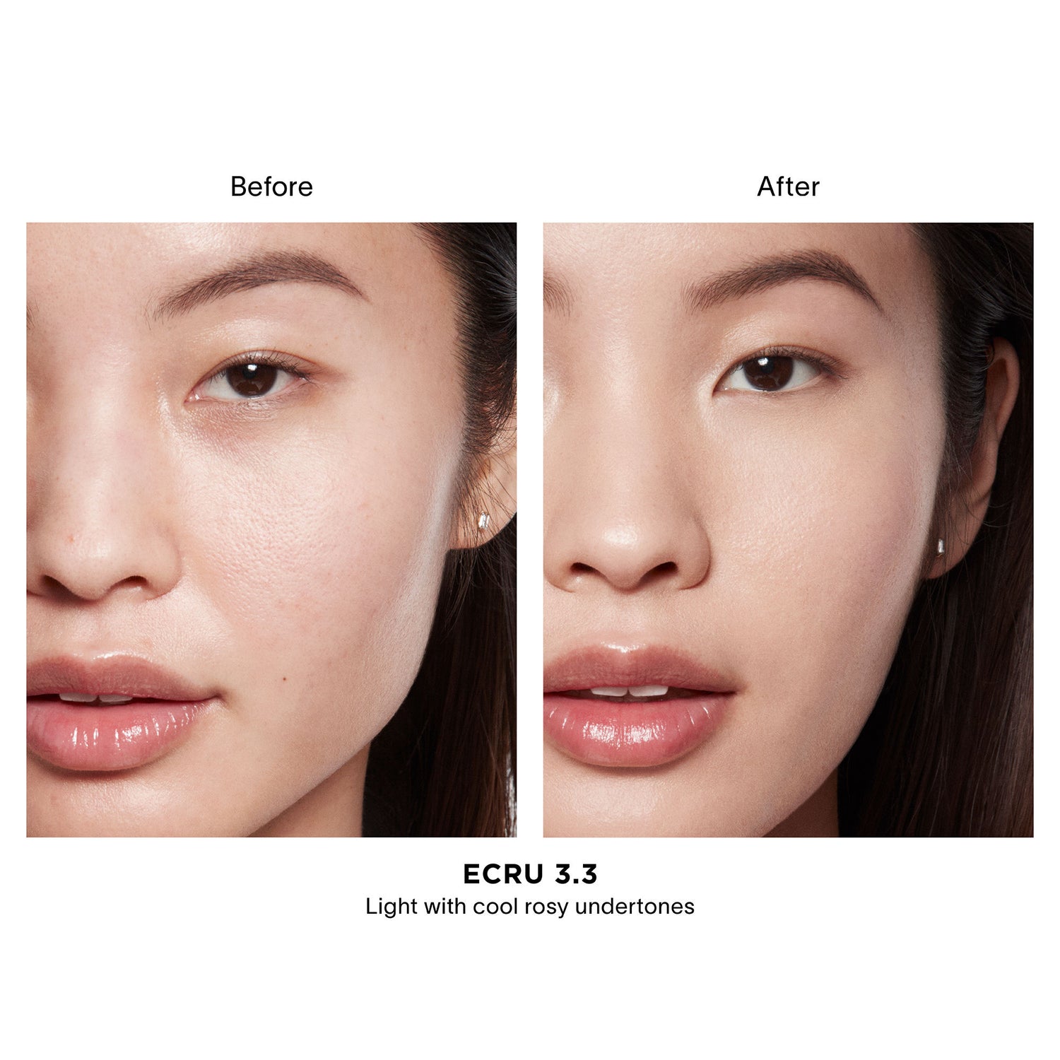 Before and after results of using Hourglass Vanish Airbrush Concealer variant: Ecru 3.3