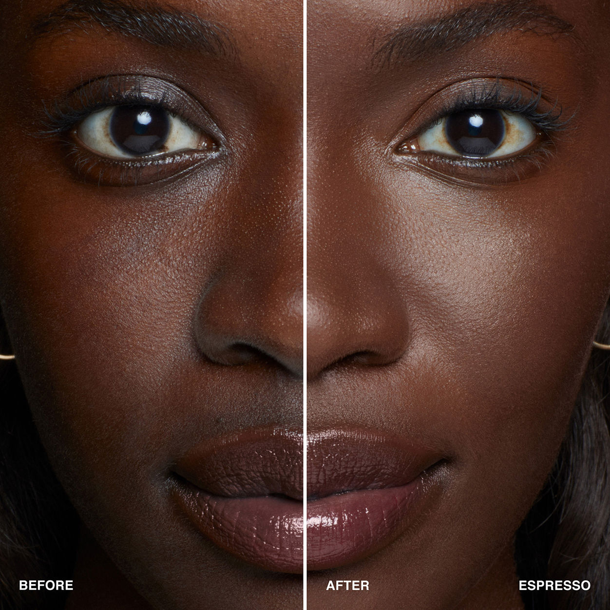 Before and after results of using Bobbi Brown Intensive Serum Foundation SPF 40/30 variant: Espresso