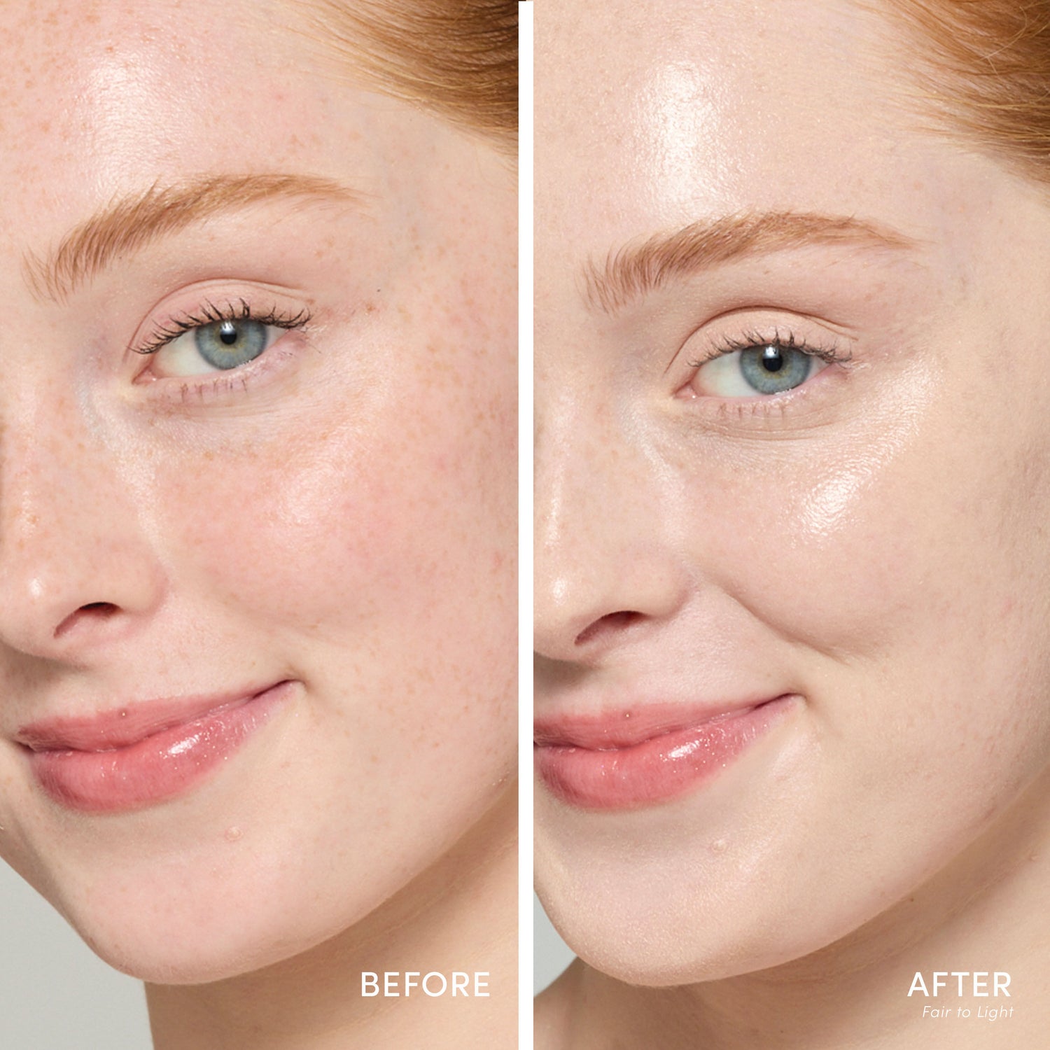 Before and after results of using   variant: Fair to Light