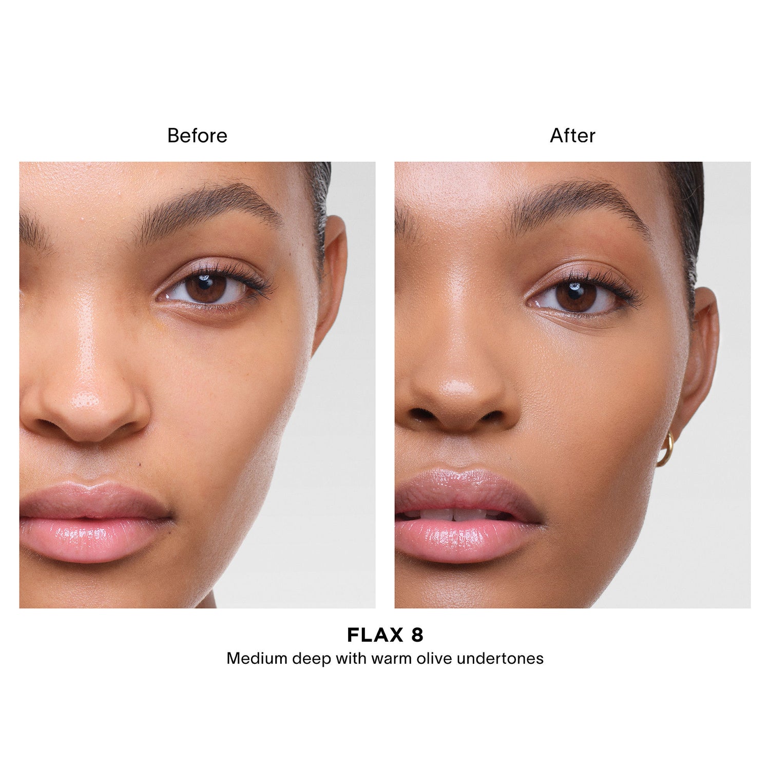 Before and after results of using Hourglass Vanish Airbrush Concealer variant: Flax 8