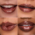 Before and after results of using Ogee Beyond Clean Lip Gloss variant: Foxglove
